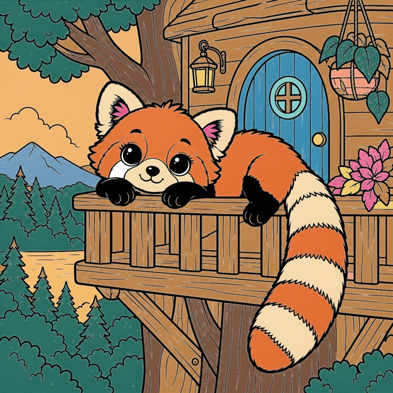 Colored the treetop hideaway scene from Little Daydreams
